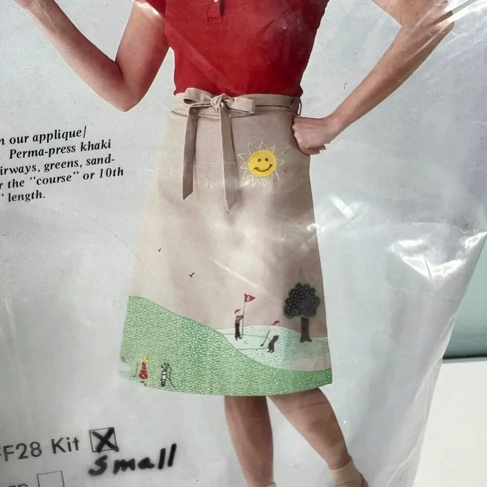 Vintage 80s Golf Skirt Applique Kit Flying Fingers Pattern Project Size Small